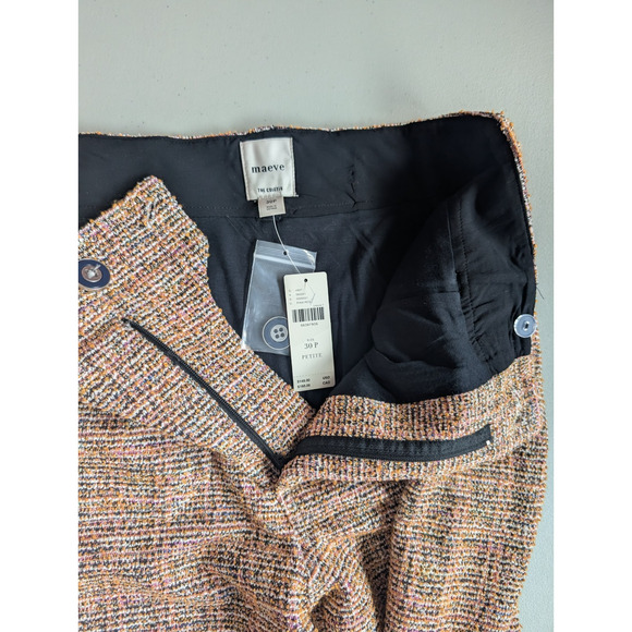 NWT Maeve The Colette Cropped Wide-Leg Pants Tweed Edition Sz 30P Pink #8E506 - Picture 8 of 12